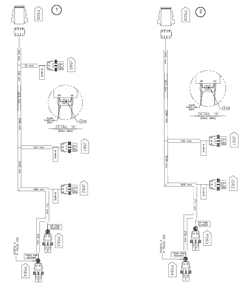 Схема запчастей Case IH SPX3320 - (12-027) - BOOM ELECTRICAL GROUP, 5 SECTION (06) - ELECTRICAL