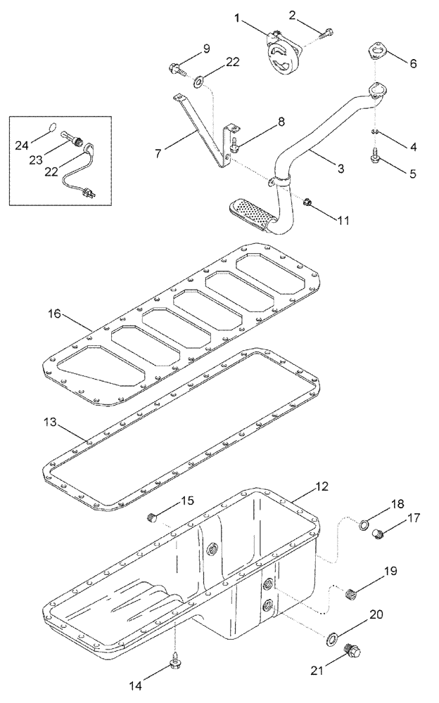 Схема запчастей Case IH TITAN 3520 - (02-043) - OIL PUMP AND OIL PAN HEATER KIT (01) - ENGINE