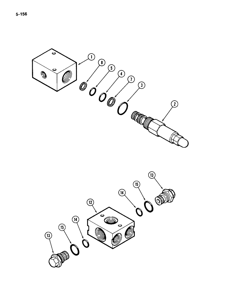 Схема запчастей Case IH 4994 - (5-156) - REAR STEERING PRESSURE REGULATOR VALVE / REAR STEERING DUAL CHECK VALVE (05) - STEERING