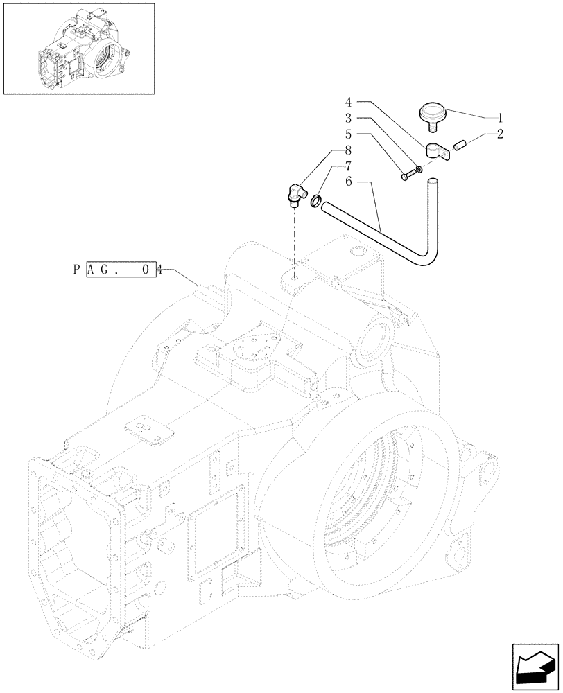 Схема запчастей Case IH PUMA 210 - (1.21.0[07]) - OIL BREATHER ASSEMBLY (03) - TRANSMISSION