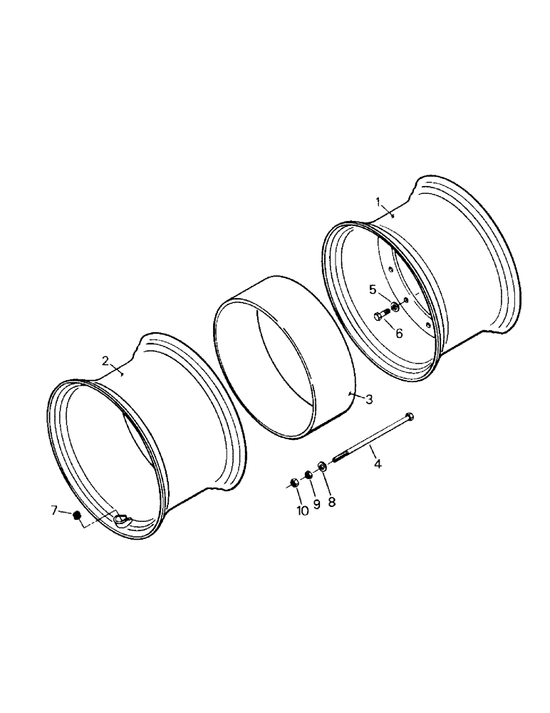 Схема запчастей Case IH STEIGER - (04-59) - WHEELS WITH SPACER BAND DUALS (04) - Drive Train