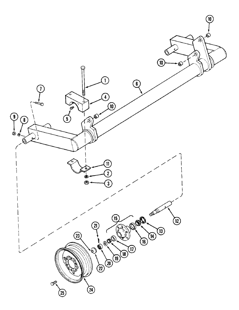 Схема запчастей Case IH RPW - (018) - AXLE AND WHEEL 