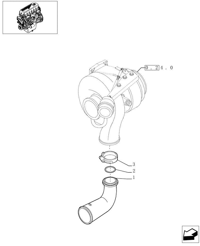 Схема запчастей Case IH F2BE0684A B003 - (0.24.3[01]) - TURBOBLOWER PIPES (500376112) 