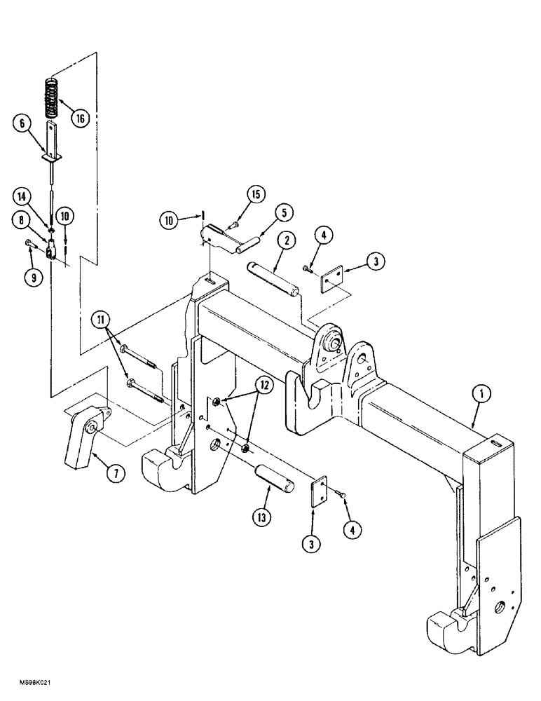 Схема запчастей Case IH 9350 - (9-010) - QUICK HITCH COUPLER (09) - CHASSIS/ATTACHMENTS