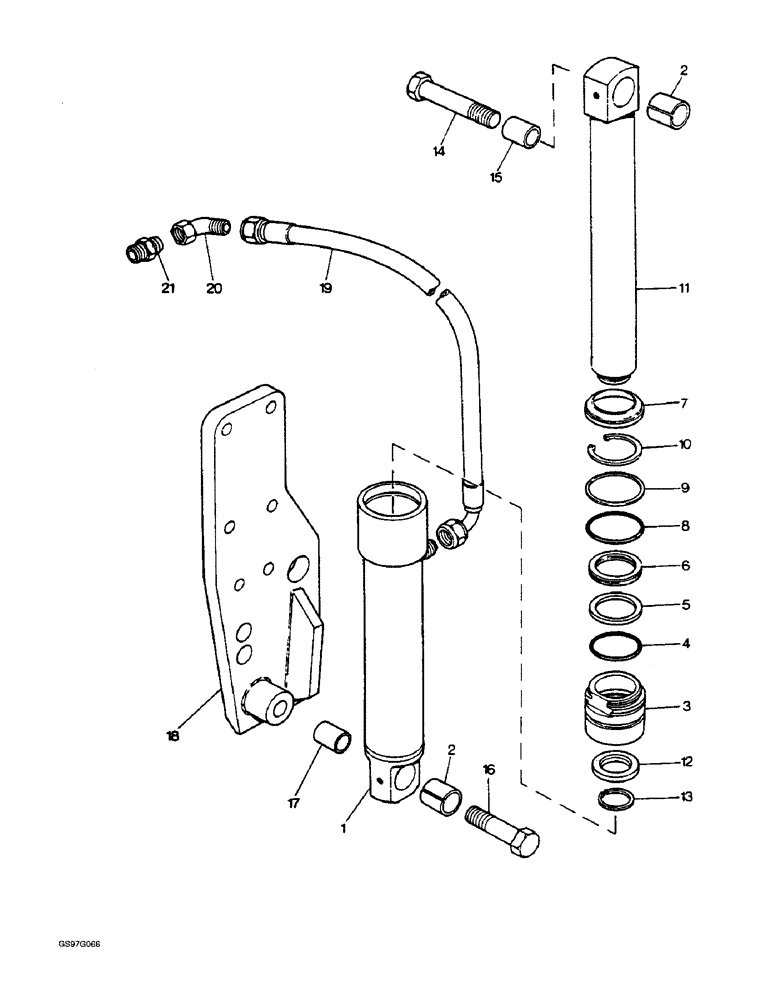 Схема запчастей Case IH 1210 - (8-68) - LINKAGE SUPPORT RAM (08) - HYDRAULICS