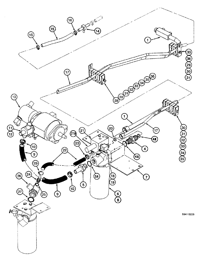 Схема запчастей Case IH 2144 - (8-16) - AUXILIARY PUMP RETURN SYSTEM (07) - HYDRAULICS