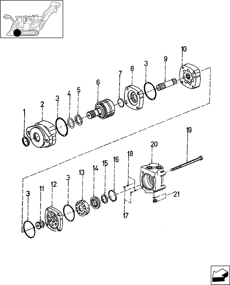 Схема запчастей Case IH A4000 - (B03.02[01]) - HYDRAULIC MOTOR (CROPDIVIDERS, PKD & FINNED ROLLERS) Hydraulic Components & Circuits