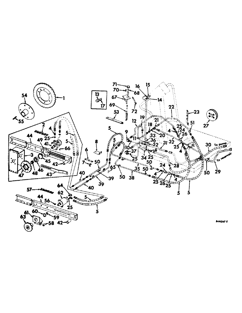 Схема запчастей Case IH 403 - (185) - HYDRAULIC REEL DRIVE CHAIN REDUCTION (88) - ACCESSORIES