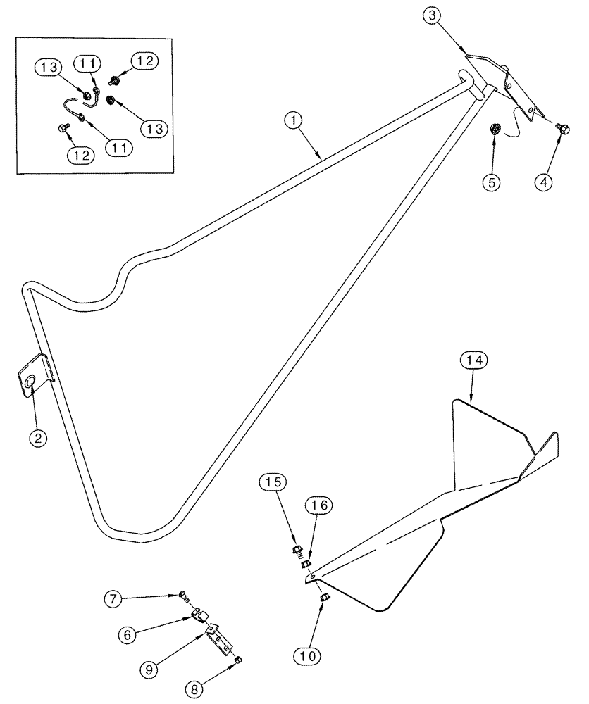 Схема запчастей Case IH 2388 - (09C-11) - SHIELDS, INLET AND SEPARATOR - RIGHT HAND, REAR (15) - BEATER & CLEANING FANS