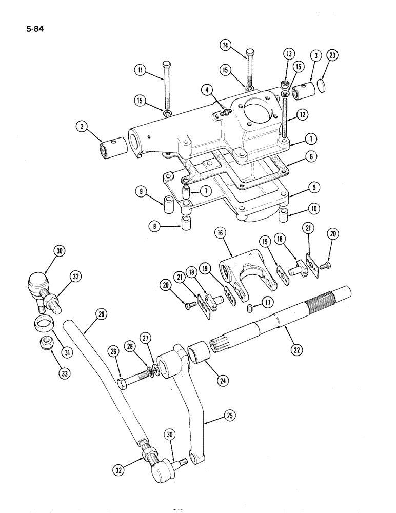 Схема запчастей Case IH 1194 - (5-084) - STEERING BOX, TRACTORS WITH MANUAL STEERING, (NOT NORTH AMERICA) (05) - STEERING