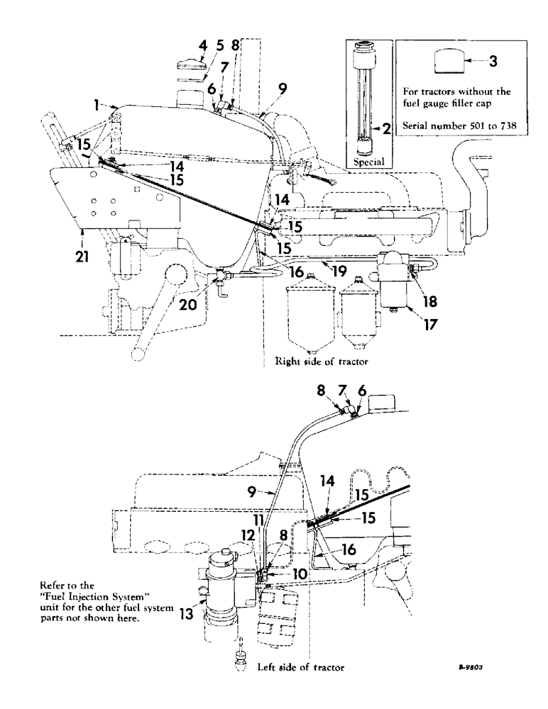 Схема запчастей Case IH 350 - (190) - CHASSIS, FUEL SYSTEM, FOR TRACTORS EQUIPPED WITH DIESEL ENGINE (12) - CHASSIS