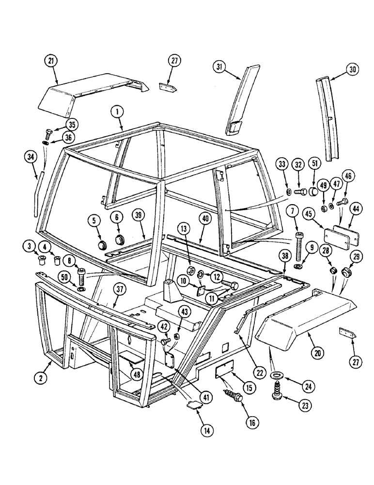 Схема запчастей Case IH 1494 - (9-446) - CAB FRAME AND FENDERS, TRACTORS WITH CAB (09) - CHASSIS/ATTACHMENTS