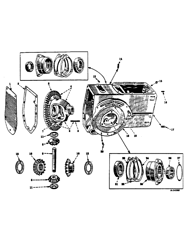 Схема запчастей Case IH 140 - (07-08) - DRIVE TRAIN, TRANSMISSION CASE AND DIFFERENTIAL (04) - Drive Train