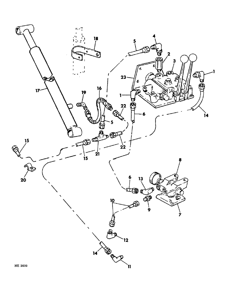 Схема запчастей Case IH 1501 - (A-22) - HYDR SYSTEM, TRACTOR TO VALVE AND BOOM HYDR, MODEL MF35 & MF50 1965 TO 1968 