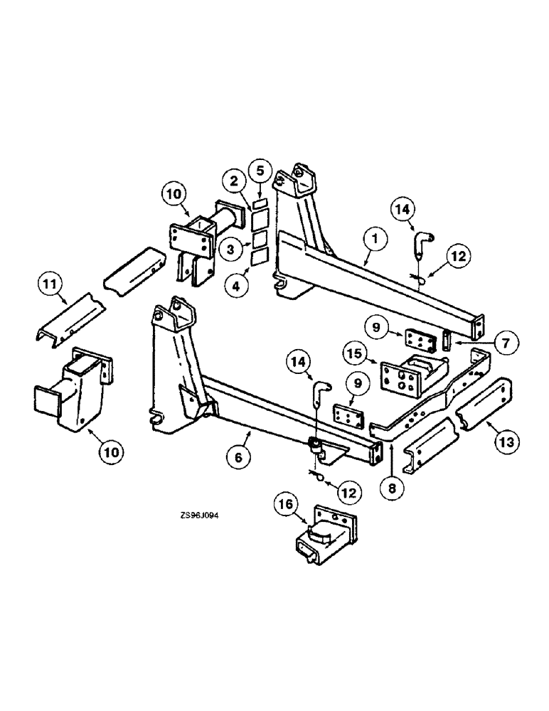 Схема запчастей Case IH 2450 - (4-10) - FRAME AND BRACKETS, CASE TRACTORS 