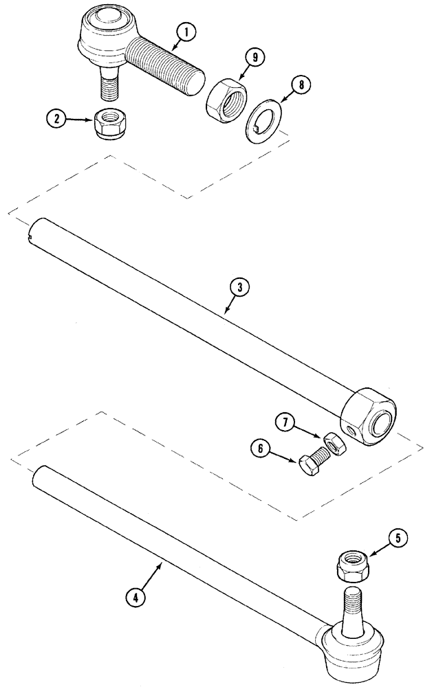 Схема запчастей Case IH MX90C - (05-07) - ADJUSTABLE TIE ROD, 2 W.D. (05) - STEERING