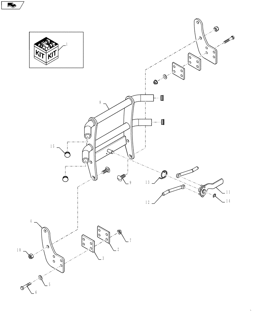 Схема запчастей Case IH DX48 - (08.03) - GRILLE GUARD KIT - 719849086 (08) - SHEET METAL