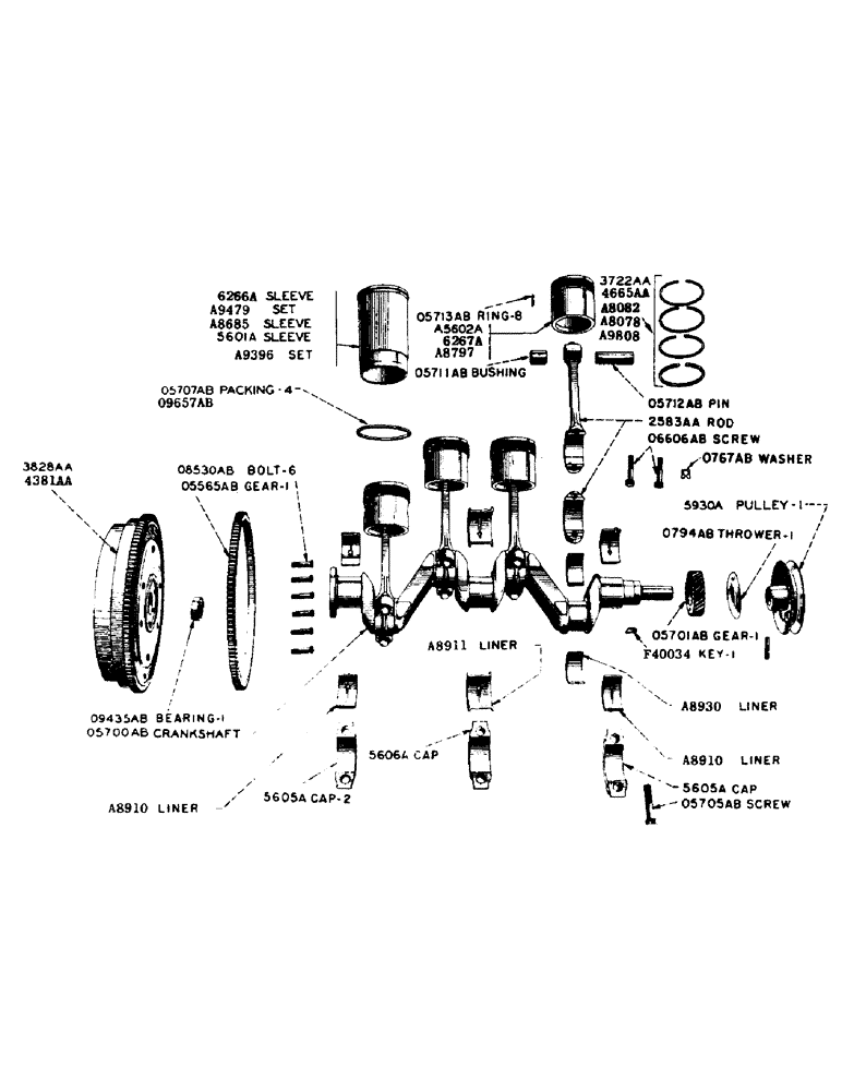 Схема запчастей Case IH SO-SERIES - (008) - PISTONS, CONNECTING RODS AND CRANKSHAFT (02) - ENGINE