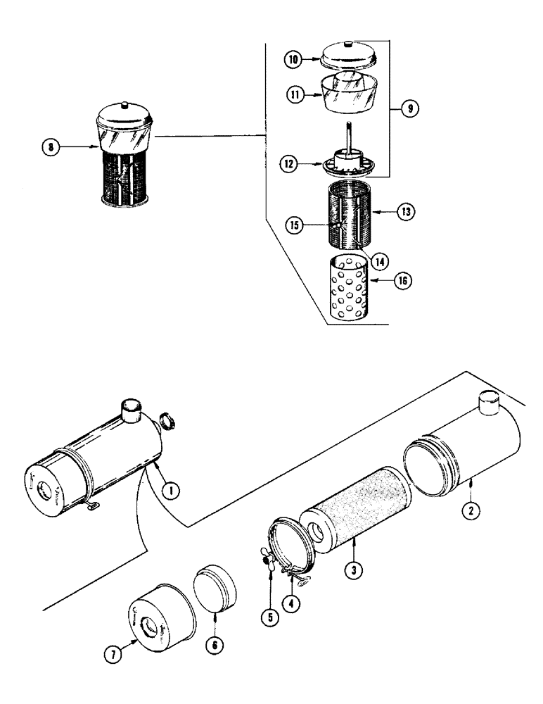 Схема запчастей Case IH 1255 - (088) - AIR CLEANER (10) - ENGINE