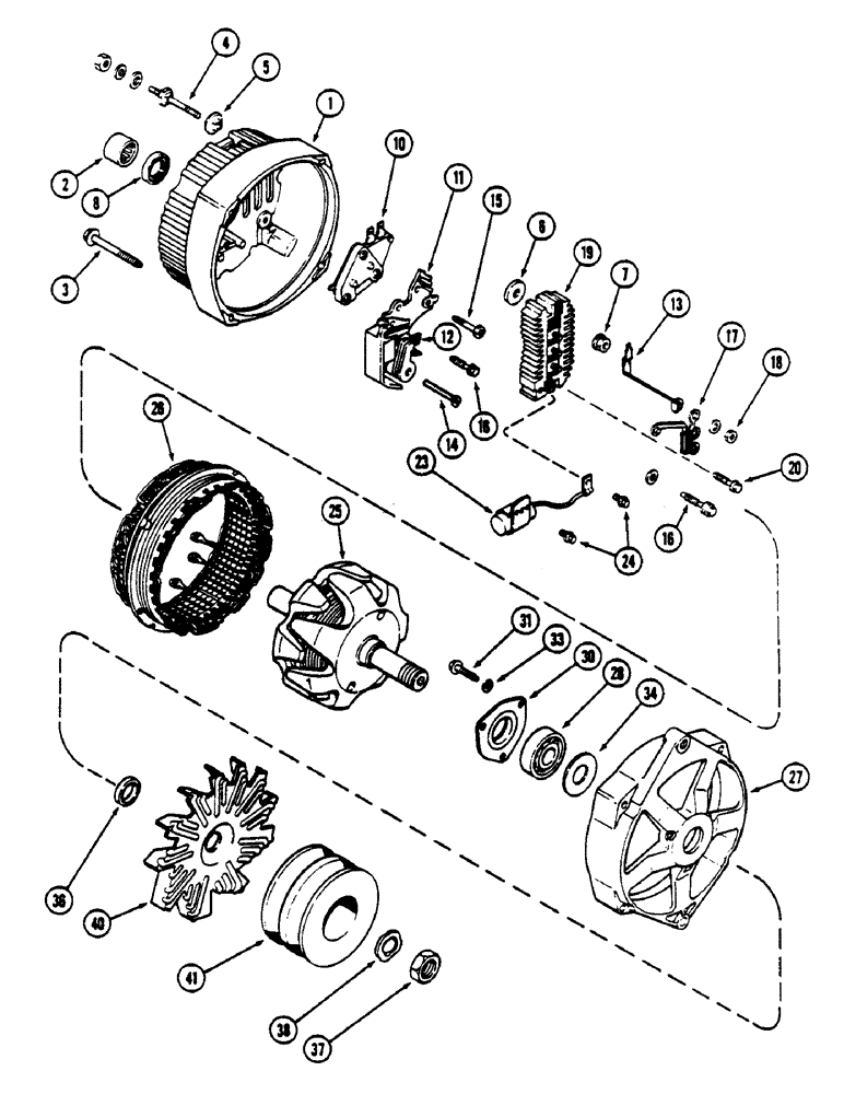 Схема запчастей Case IH 4690 - (4-114) - ALTERNATOR ASSEMBLY, WITH METRIC MOUNTING HARDWARE (04) - ELECTRICAL SYSTEMS