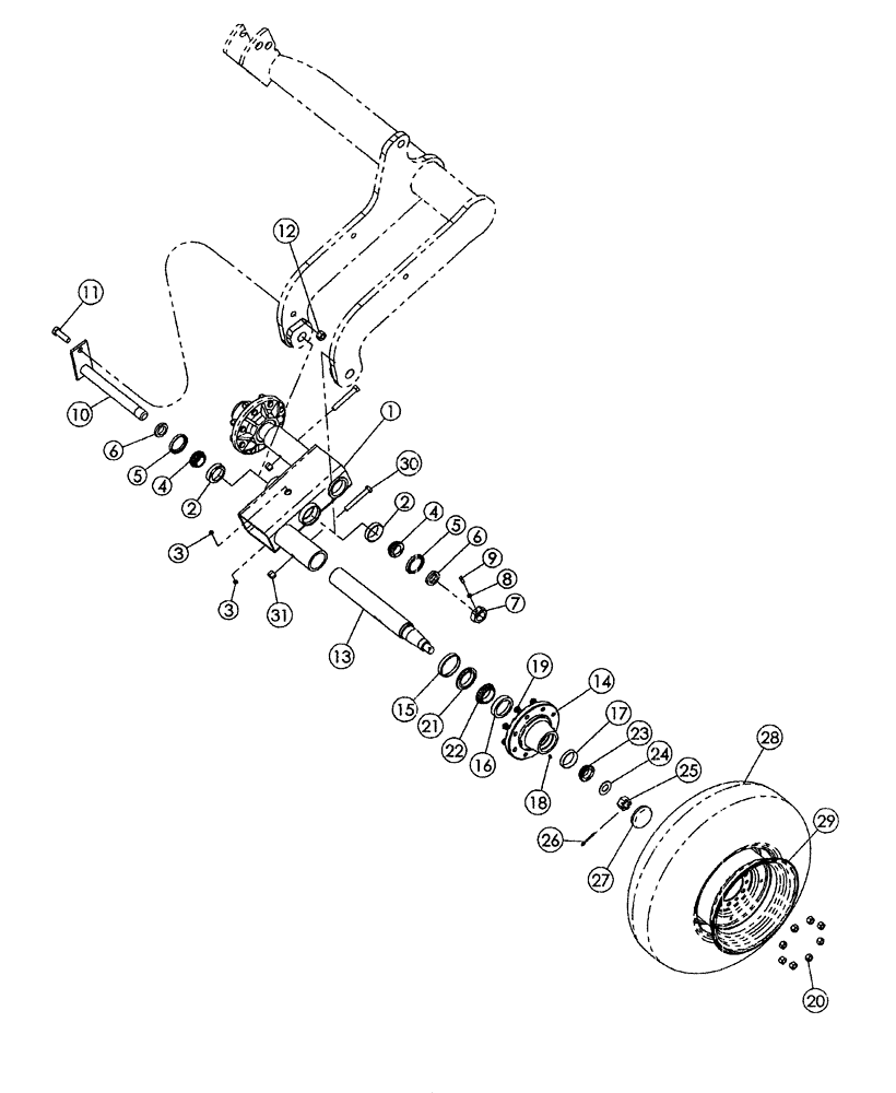 Схема запчастей Case IH RMX370 - (44.100.03) - ROCKSHAFT TANDEM 8-BOLT PARTS 2006 AND PRIOR (44) - WHEELS