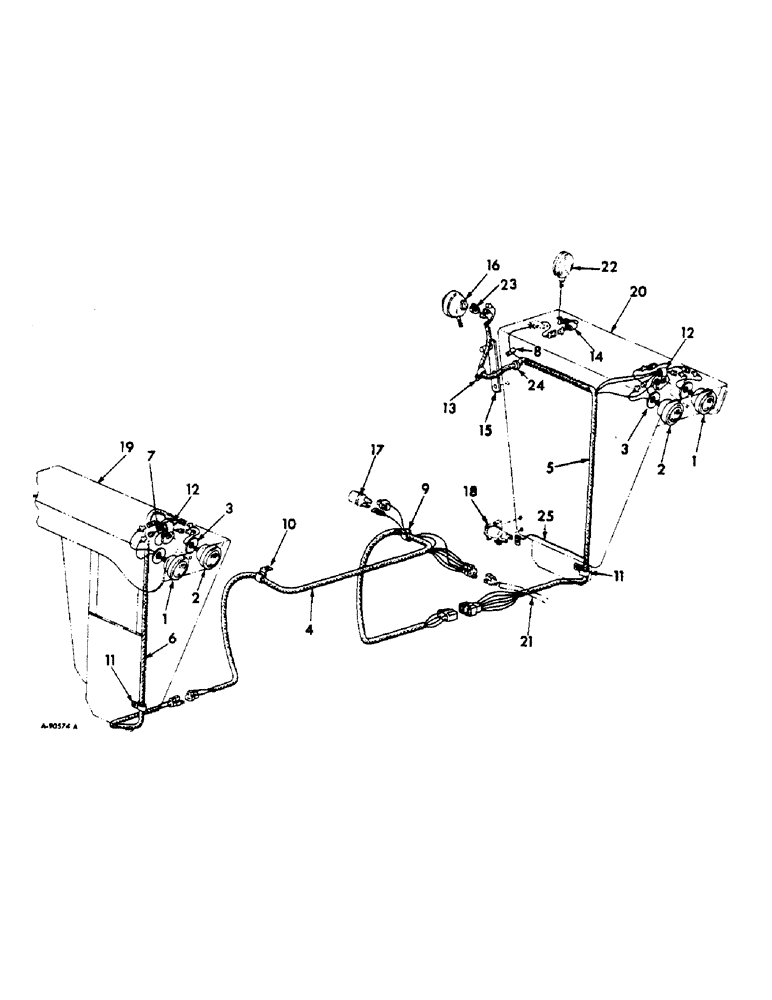 Схема запчастей Case IH 2544 - (G-25) - ELECTRICAL SYSTEM, ELECTRIC LIGHTING FOR DELUXE FLAT TOP FENDERS (06) - ELECTRICAL SYSTEMS