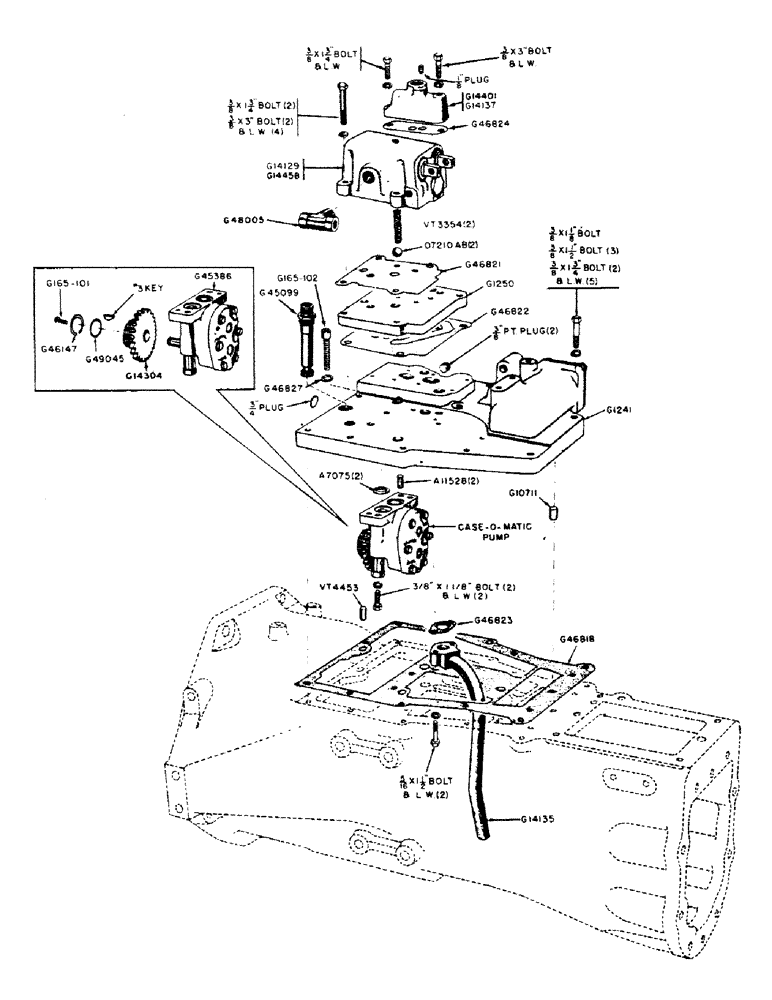 Схема запчастей Case IH 300B-SERIES - (090) - ADAPTER HOUSING, CONTROL VALVE AND PUMP, CASE-O-MATIC DRIVE (06) - POWER TRAIN