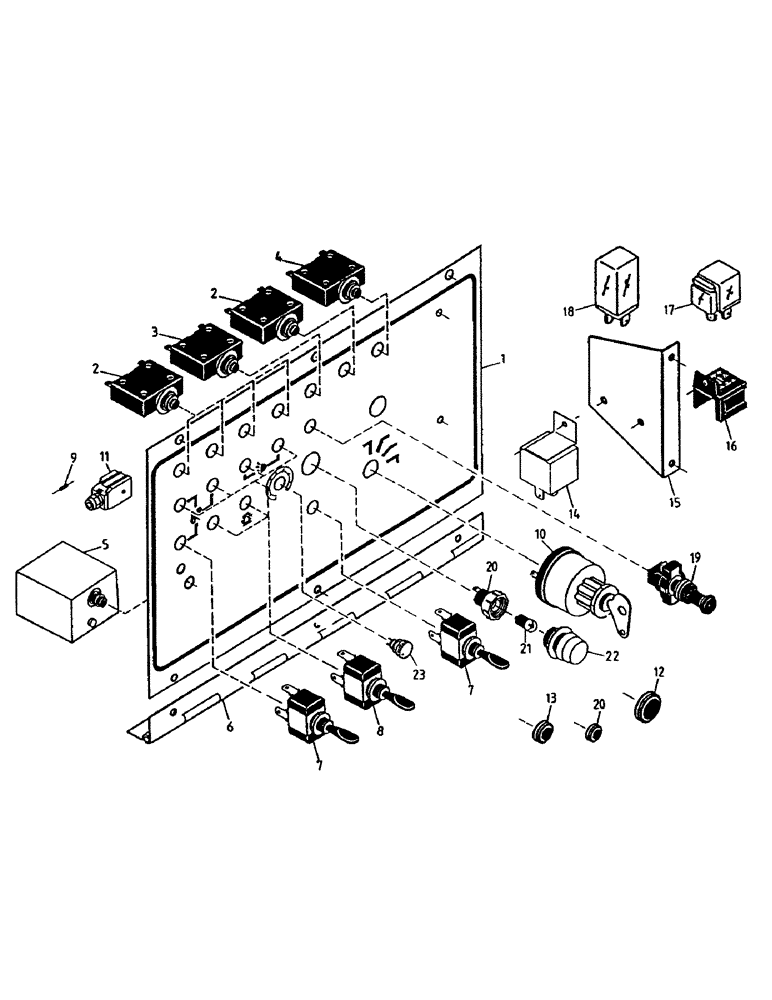 Схема запчастей Case IH 7000 - (A05-50) - DASH PANEL, FLORIDA OPTION Mainframe & Functioning Components