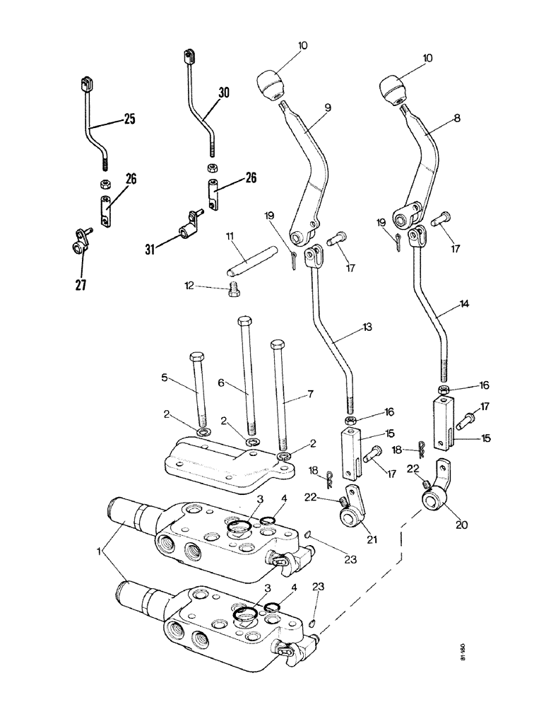 Схема запчастей Case IH 1490 - (K20-1) - TWO SECTION REMOTE VALVE, HIGH PLATFORM (07) - HYDRAULICS