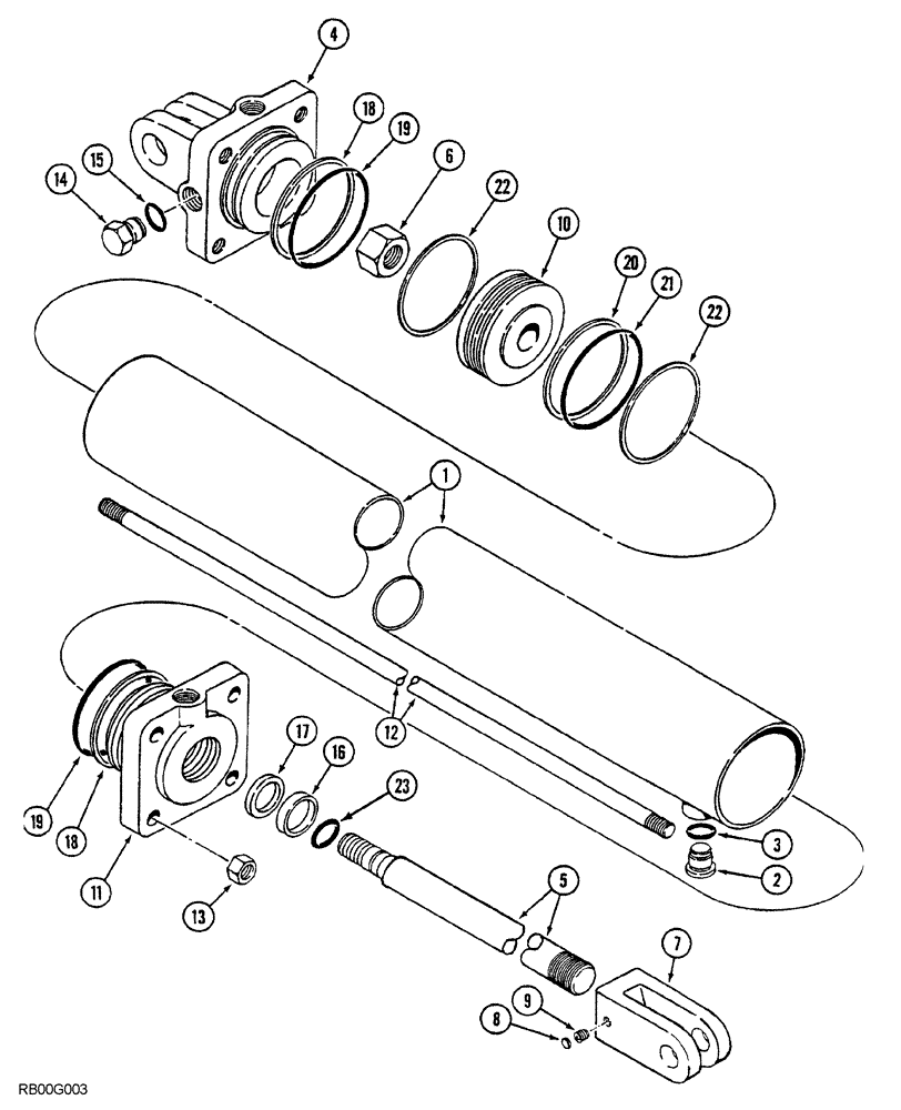 Схема запчастей Case IH 5850 - (08-28) - CYLINDER ASSEMBLY, 1272485C92 (08) - HYDRAULICS