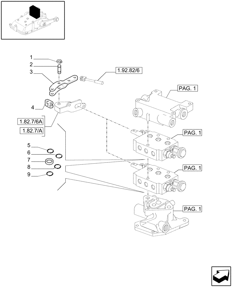 Схема запчастей Case IH JX1060C - (1.82.7/07[02]) - (VAR.136) 2 REMOTE VALVES FOR EDC - RINGS - C5484 (07) - HYDRAULIC SYSTEM