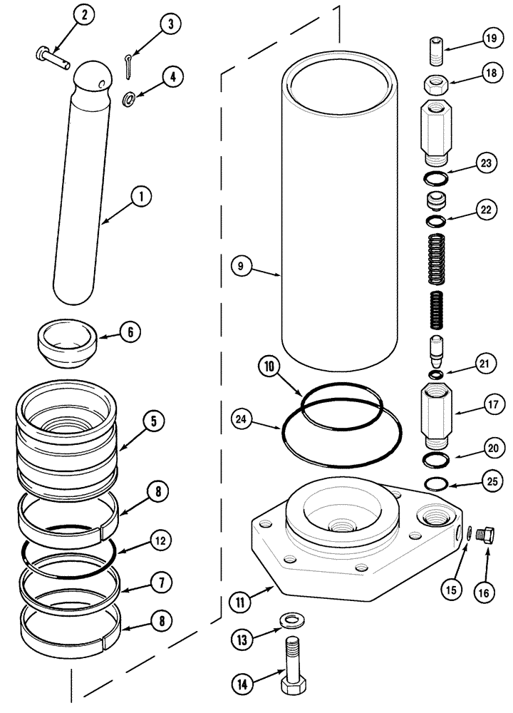 Схема запчастей Case IH MX90C - (08-13) - HITCH CYLINDER ASSEMBLY (08) - HYDRAULICS