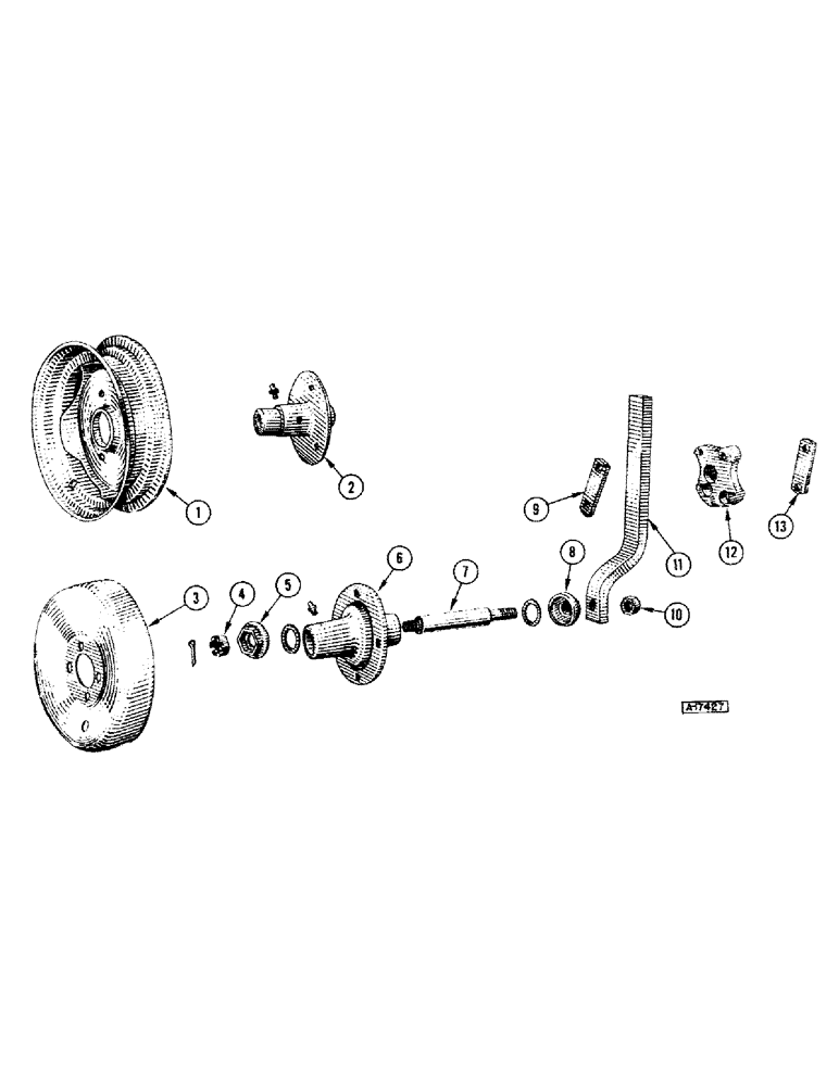 Схема запчастей Case IH MA - (42) - GAUGE WHEEL, MTA TWO AND THREE BOTTOM 