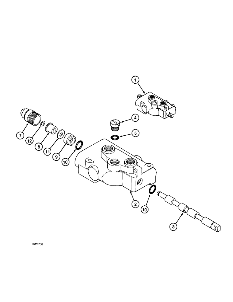 Схема запчастей Case IH 2055 - (8-38) - DRUM HEIGHT CONTROL VALVE, WITH FLAT WASHER - ITEM 11 (07) - HYDRAULICS