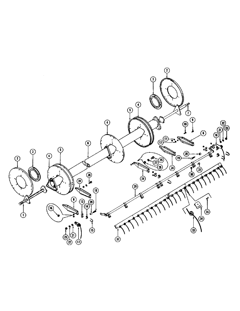 Схема запчастей Case IH 1075 - (100) - PICK-UP REEL, DRAPER HEADER (58) - ATTACHMENTS/HEADERS