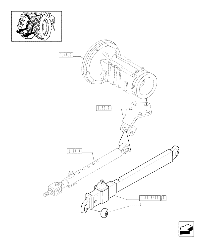 Схема запчастей Case IH JX1060C - (1.89.6/03) - (VAR.959) FLEXIBLE LINK ENDS (09) - IMPLEMENT LIFT