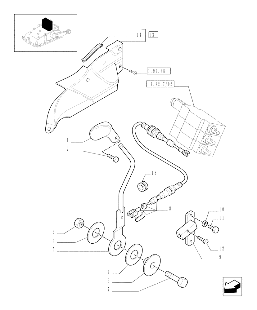 Схема запчастей Case IH JX1075N - (1.92.82/02) - (VAR.390-498/2) THREE REMOTE VALVES & FLOW-RATE REGULATOR - CONTROL LEVER (10) - OPERATORS PLATFORM/CAB