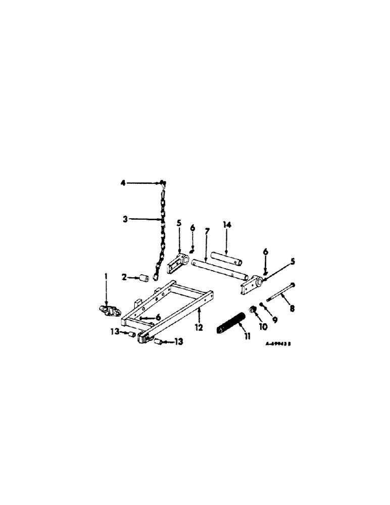 Схема запчастей Case IH 105 - (G-27) - COUPLING BAR, BALANCING SPRING, LIFTING CHAIN AND TRUNNION SHAFT 
