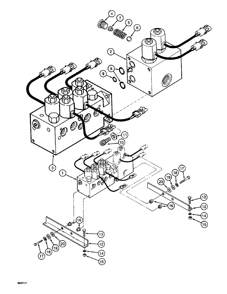 Схема запчастей Case IH 1800 - (8-24) - MANIFOLD VALVE AND MOUNTING (07) - HYDRAULICS