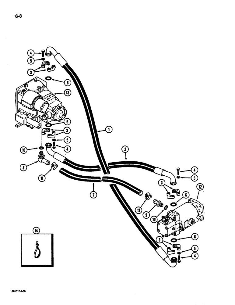 Схема запчастей Case IH 1822 - (6-08) - HYDROSTATIC PUMP TO HYDROSTATIC MOTOR (03) - POWER TRAIN