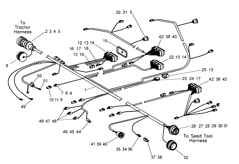 Схема запчастей Case IH ADX3380 - (A.50.A[04]) - TOW BETWEEN VARIABLE DRIVE CART HARNESS A - Distribution Systems