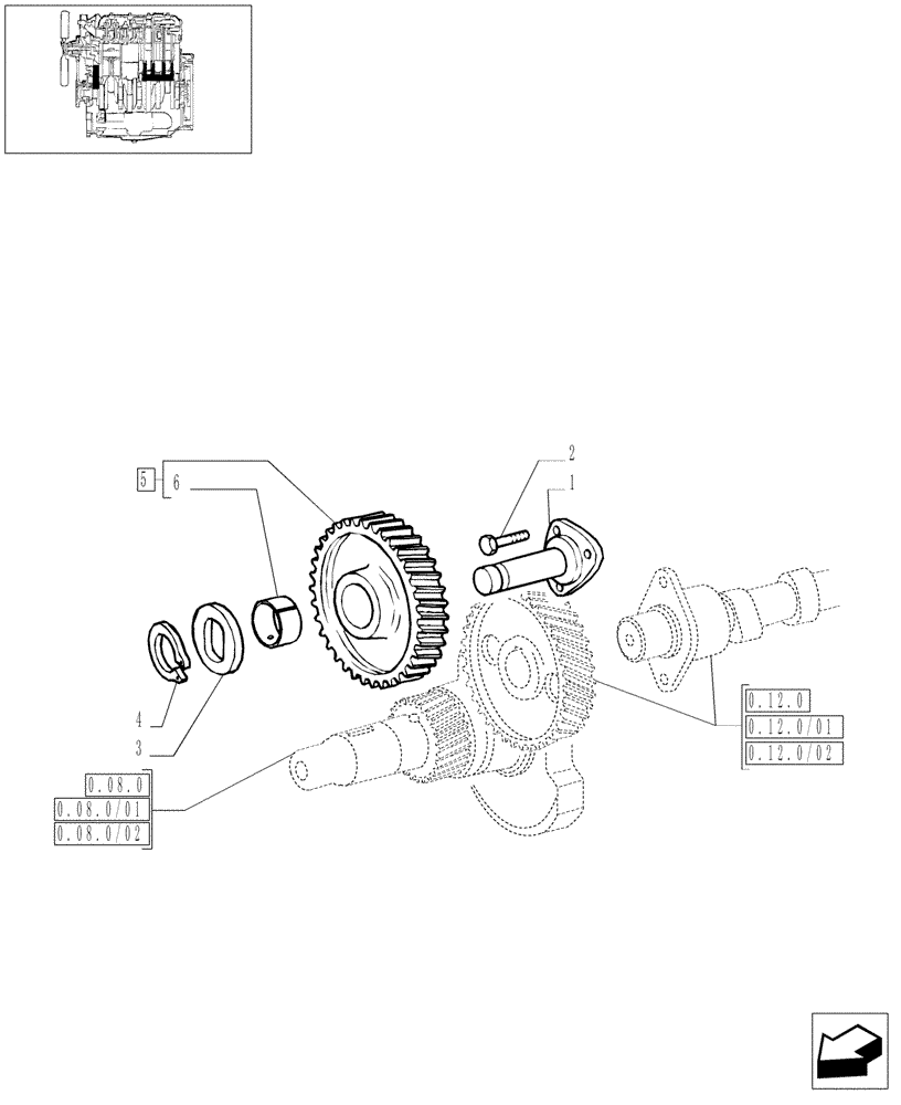 Схема запчастей Case IH JX90 - (0.10.0) - CAMSHAFT DRIVE GEARS (01) - ENGINE