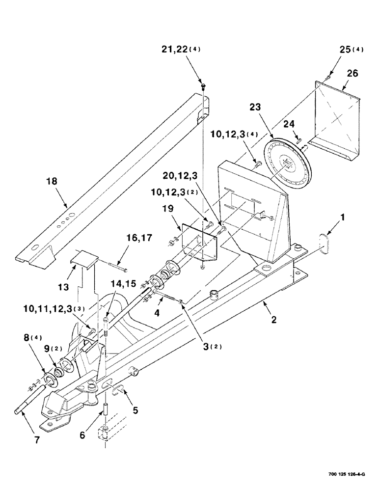 Схема запчастей Case IH 8210 - (7-08) - TONGUE ASSEMBLY, 30 FOOT ONLY, SERIAL NUMBER CFH0066001 THRU CFH0066007 (58) - ATTACHMENTS/HEADERS