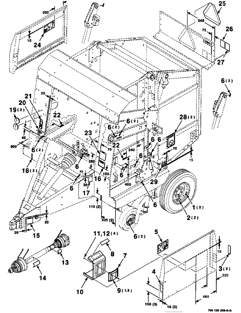 Схема запчастей Case IH 8435 - (9-04) - DECALS AND LOCATION DIAGRAM, OPERATIONAL Decals & Attachments