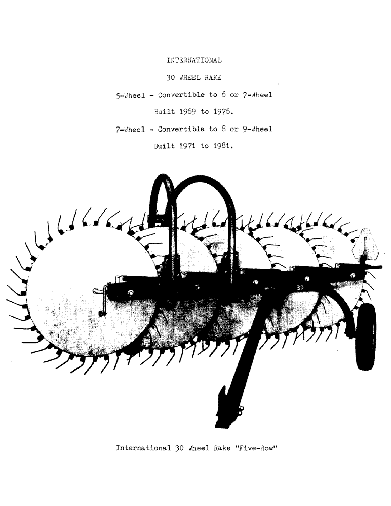 Схема запчастей Case IH 30 - (C-02) - 30 WHEEL RAKE 