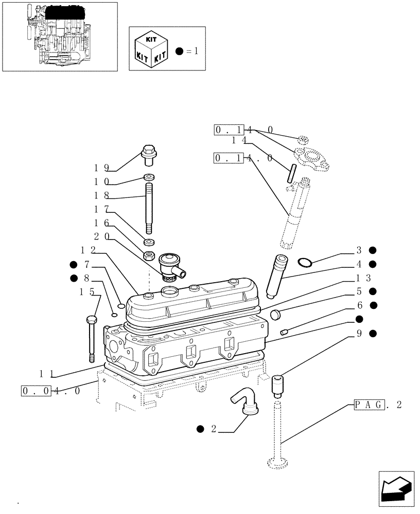 Схема запчастей Case IH JX60 - (0.06.0[01]) - CYLINDER HEAD ASSEMBLY (01) - ENGINE