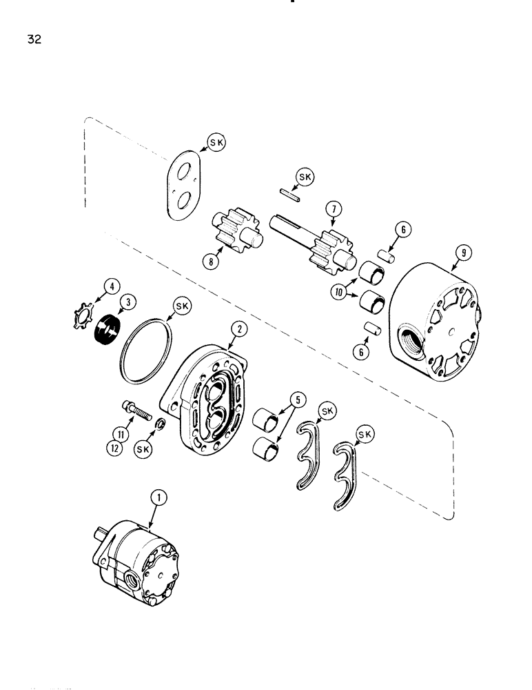 Схема запчастей Case IH 54L - (32) - HYDRAULIC PUMP (35) - HYDRAULIC SYSTEMS