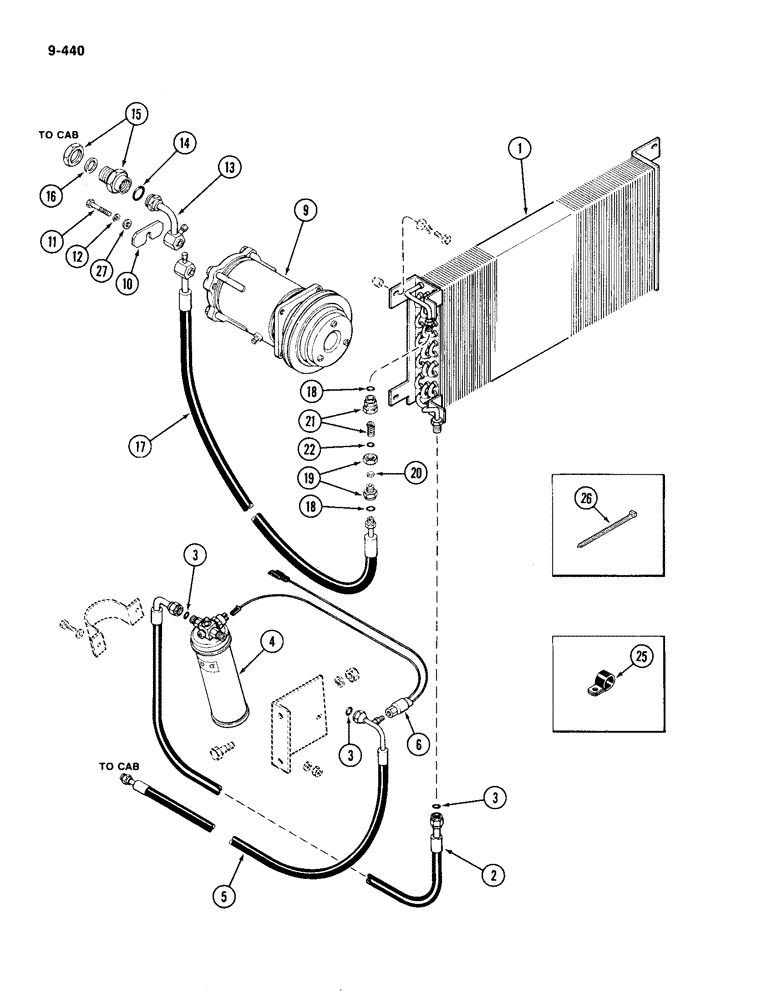 Схема запчастей Case IH 4490 - (9-440) - AIR CONDITIONER, HOSES AND TUBES (09) - CHASSIS/ATTACHMENTS