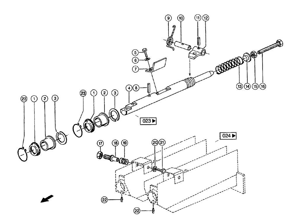 Схема запчастей Case IH 683 - (0022) - BEARING ARM (58) - ATTACHMENTS/HEADERS