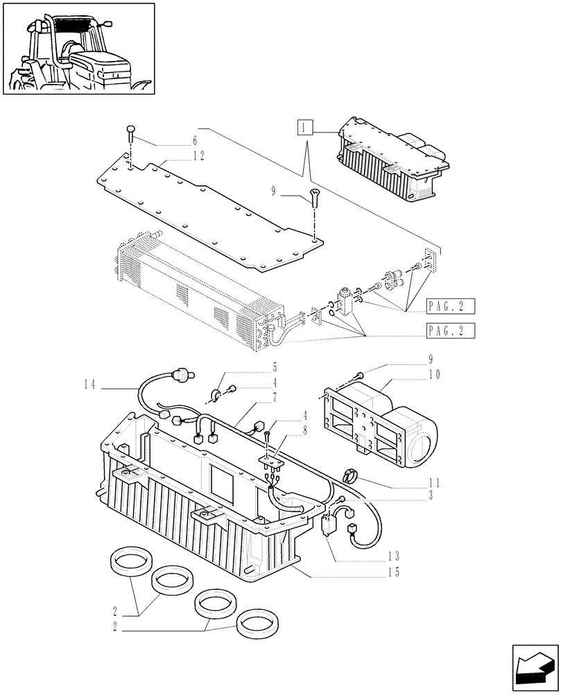 Схема запчастей Case IH JX95 - (1.92.94/01A[01]) - AIR CONDITIONING - BREAKDOWN - C7039 (10) - OPERATORS PLATFORM/CAB